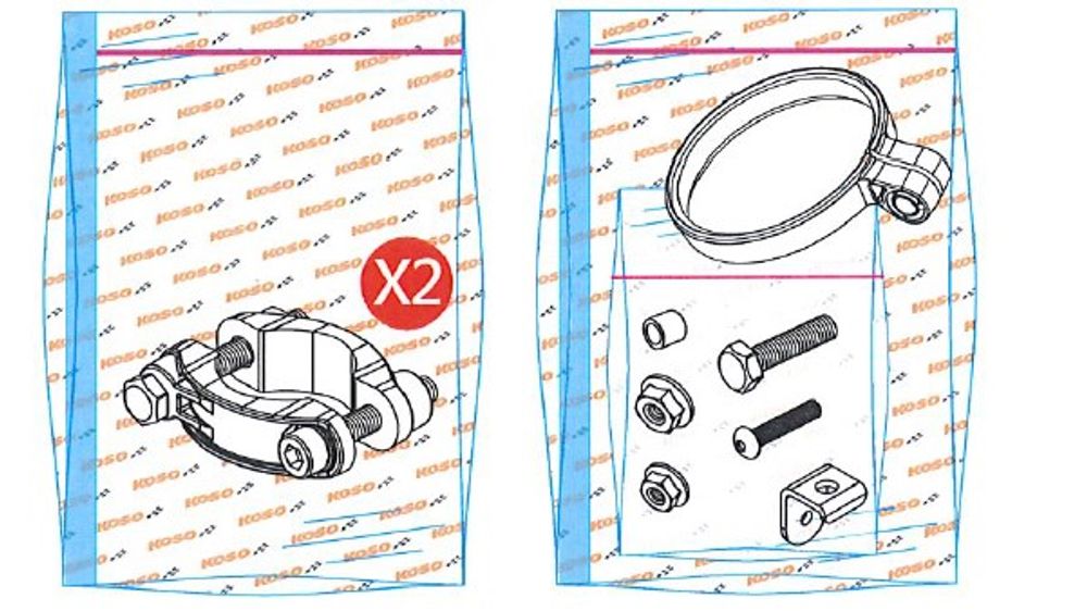 KOSO Haltekit Mini Scheinwerfer