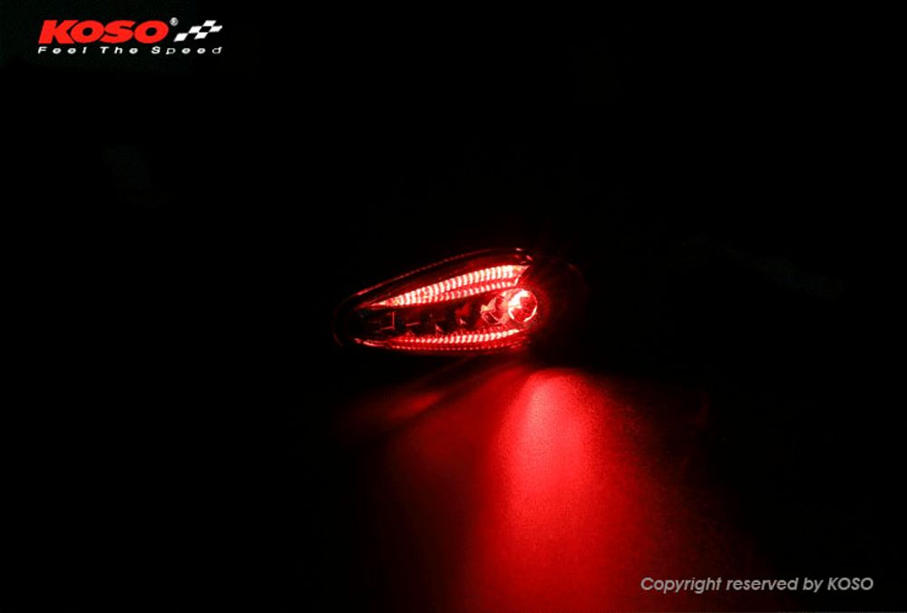 KOSO LED indicator Sonic with taillight + brake light function, matt black, E-tested 