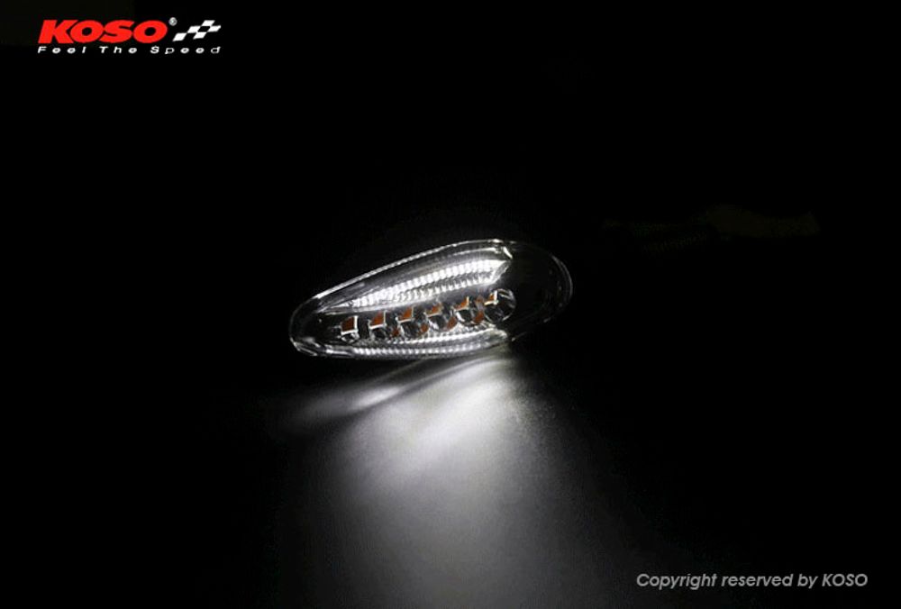 KOSO LED indicator Sonic with front light, matt black E-tested 
