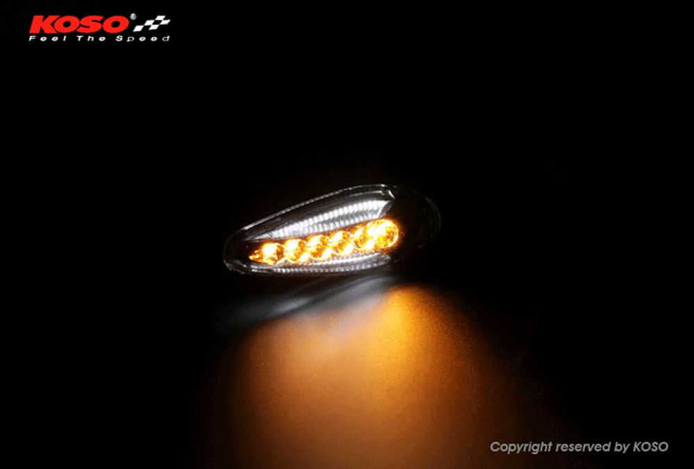 KOSO LED Blinker Sonic mit Frontlicht, schwarz matt E-geprüft