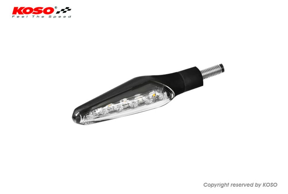 KOSO LED Blinker Z4 mit Lauflichtfunktion, schwarz matt E-geprüft 2 Stück im Set