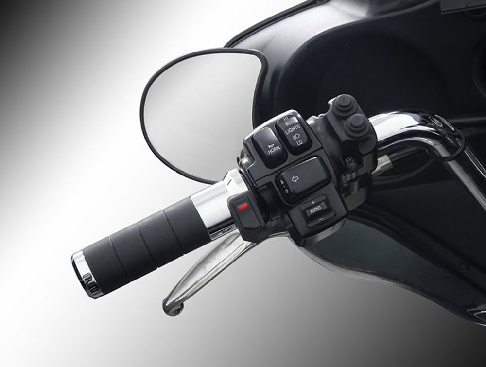 Titan-X heated grips with integrated switch suitable for Harley Davidson®, chrome