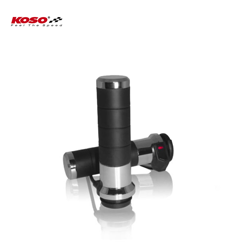 Titan-X heated grips with integrated switch suitable for Harley Davidson®, chrome