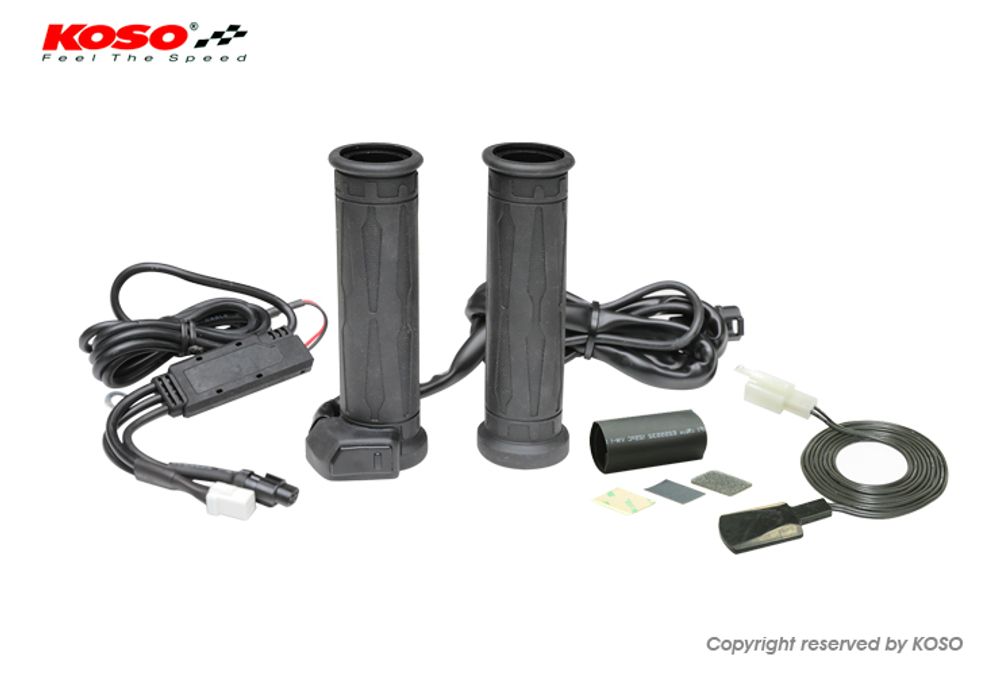 Apollo heated grips for ATV/snowmobiles for 7/8 inch + 7/8 inch handlebar length 130mm with thumb heating
