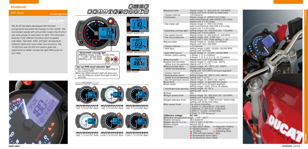 RX2N+ GP Style Speedometer RX2N ~20,000 RPM - new software with ABE/KBA