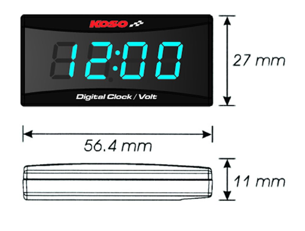 Super Slim - clock + voltage meter