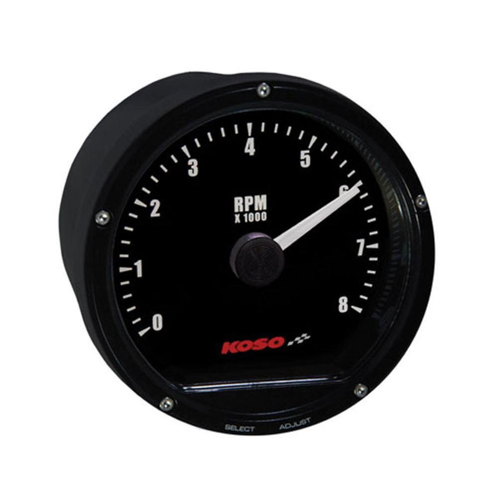 Instructions D75 tachometer with black dial and black surface 8000 rpm