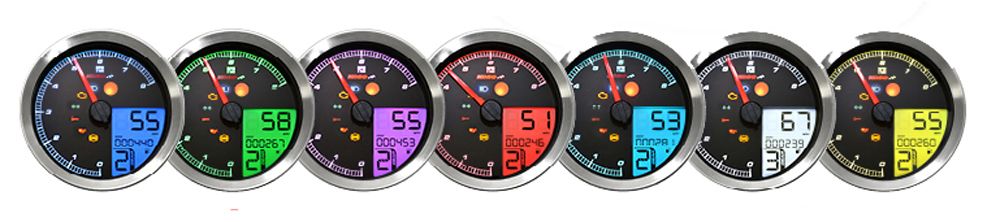 KOSO tachometer / speedometer suitable for Yamaha XV950/Bolt / Yamaha SCR950 with chrome ring, plug