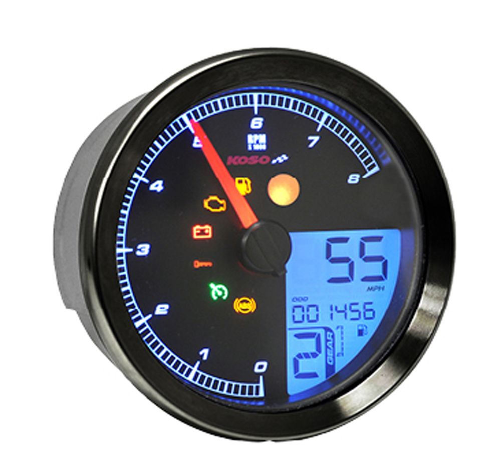 Instructions KOSO HD-01 04 Sportster 883 tachometer / speedometer BJ.: 2004-2013 black For XL-883 and