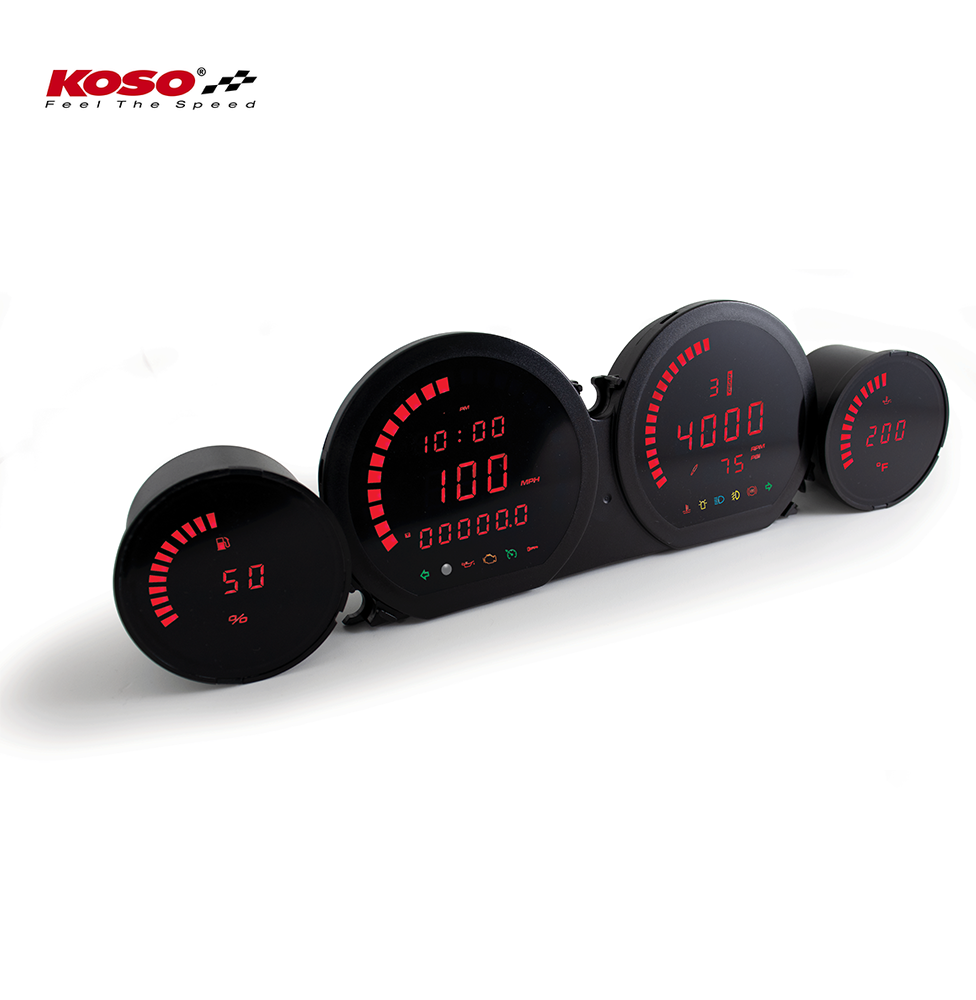 HD-06 passend für Harley Touring LED Instrument Kit for 2014-2020 Rot Schwarz