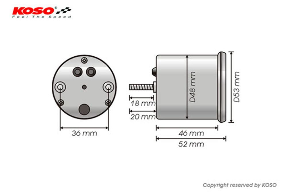 Instructions GP Style D48 tachometer (max. 15,000 rpm - black) 