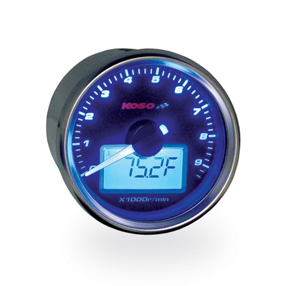 Instructions D55 GP Style Tachometer/Thermometer (max. 9000 RPM, max. 150°C, black)