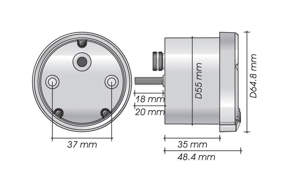D55 DL-02R Drehzahlmesser/Thermometer (LCD Display, max 250 Grad C, max 20000 U/min)