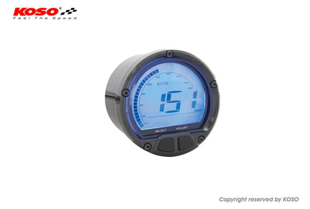 Instructions DL-02 tachometer: Graphic clockwise / speed / temperature / time black