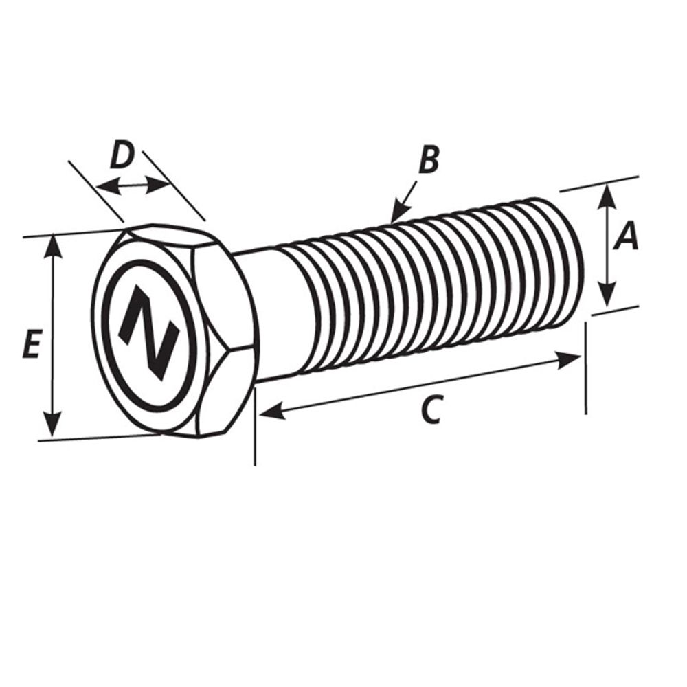 Magnetschraube fuer Bremsscheibe (5/16 x P18 x 18,25L)