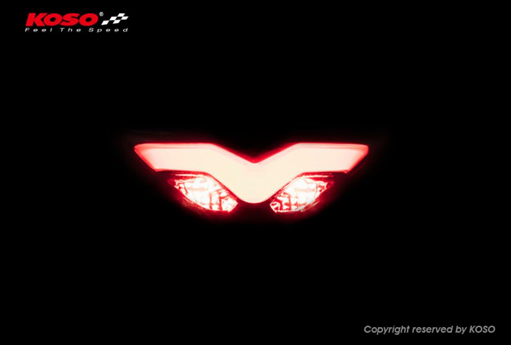 KOSO LED-Ruecklicht GT-03 (rotes Glas) mit Bremslicht E-geprüft