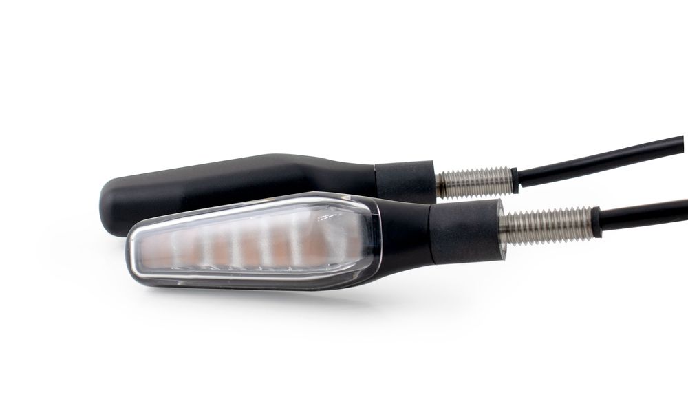 KOSO GW-04 indicators, E-approved, pair (2 pieces) clear glass 