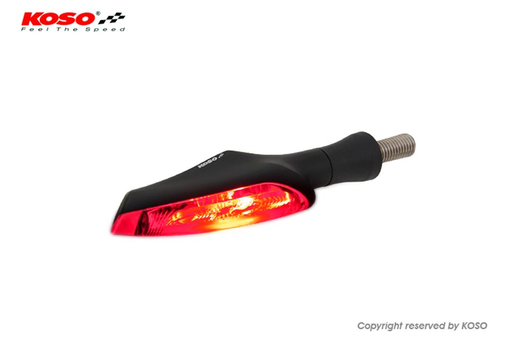LED Blinker Infinity-R, schwarz, Rauchglas, Rueck- und Bremslicht E-geprüft