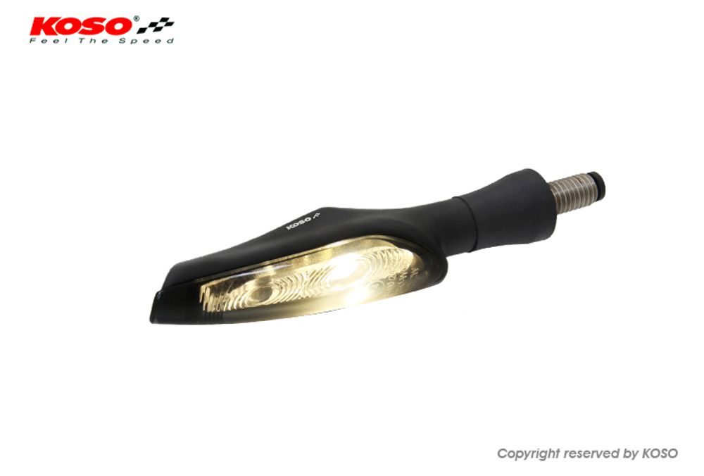 LED Blinker Infinity-F, schwarz, Rauchglas, Positionslicht vorn E-geprüft