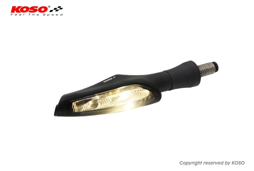 LED indicator Infinity-F, black, smoked glass, front position light E-tested