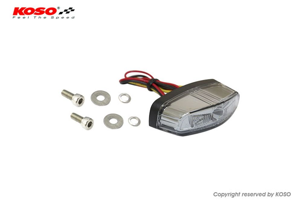 High-power LED taillight HAWKEYE with license plate light, smoked glass