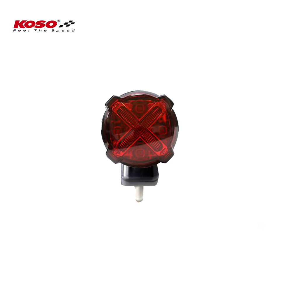 LED taillight with brake light function, GT-02S red glass E-tested with holder 