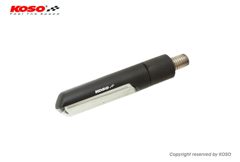 Koso LED indicator ELECTRO E-tested with running light function (black body/smoked glass) 