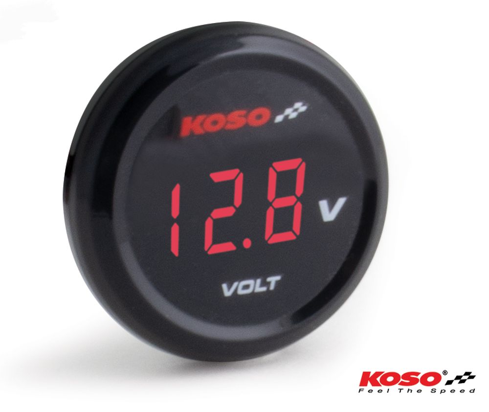 Koso Coin Voltmeter red display 
