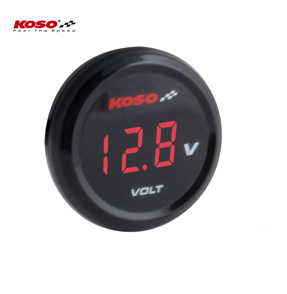 Koso Coin Voltmeter rote Anzeige