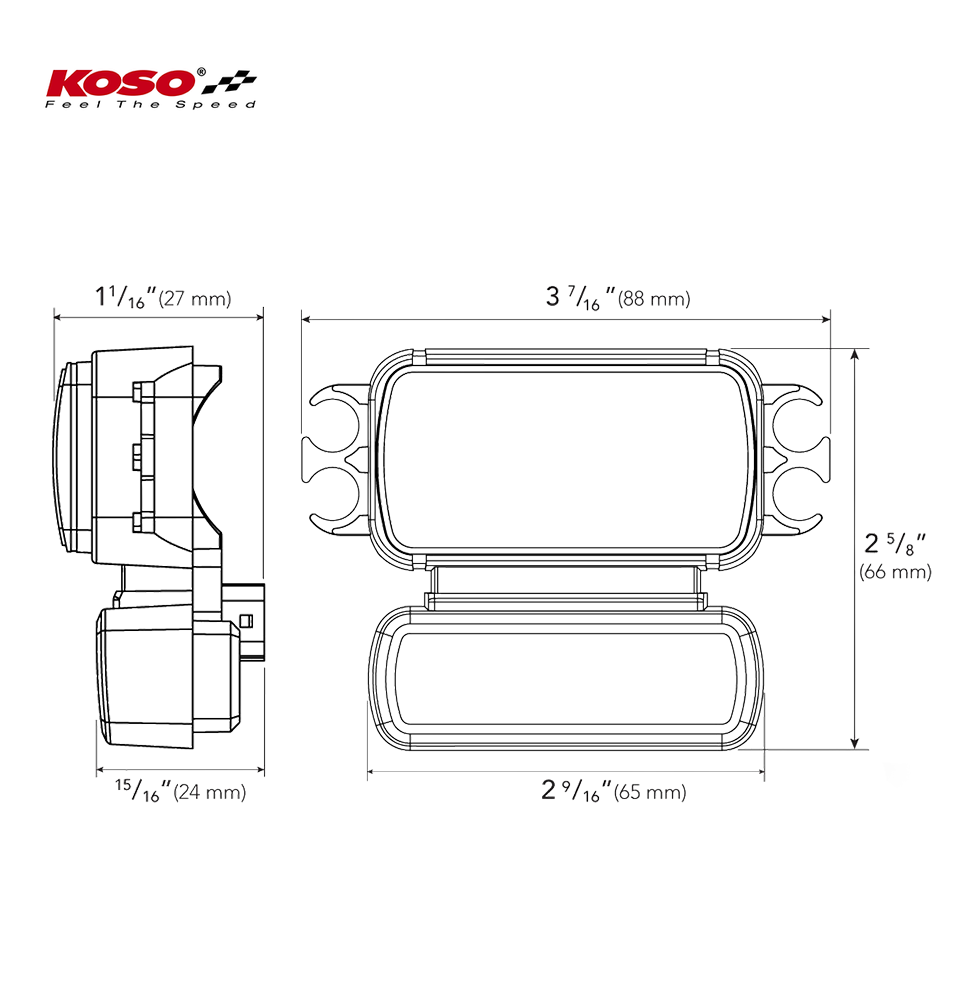 Koso D2 Multifunktions Meter passend für HD  ® für 2018-2022 Street bob, 2018+ Breakout, 2022+ Low Rider ST & 2022+ Softail Standard