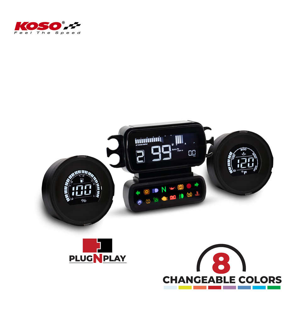 KOSO D2 Multifunktions Meter passend für HD Baggers 2014-2023