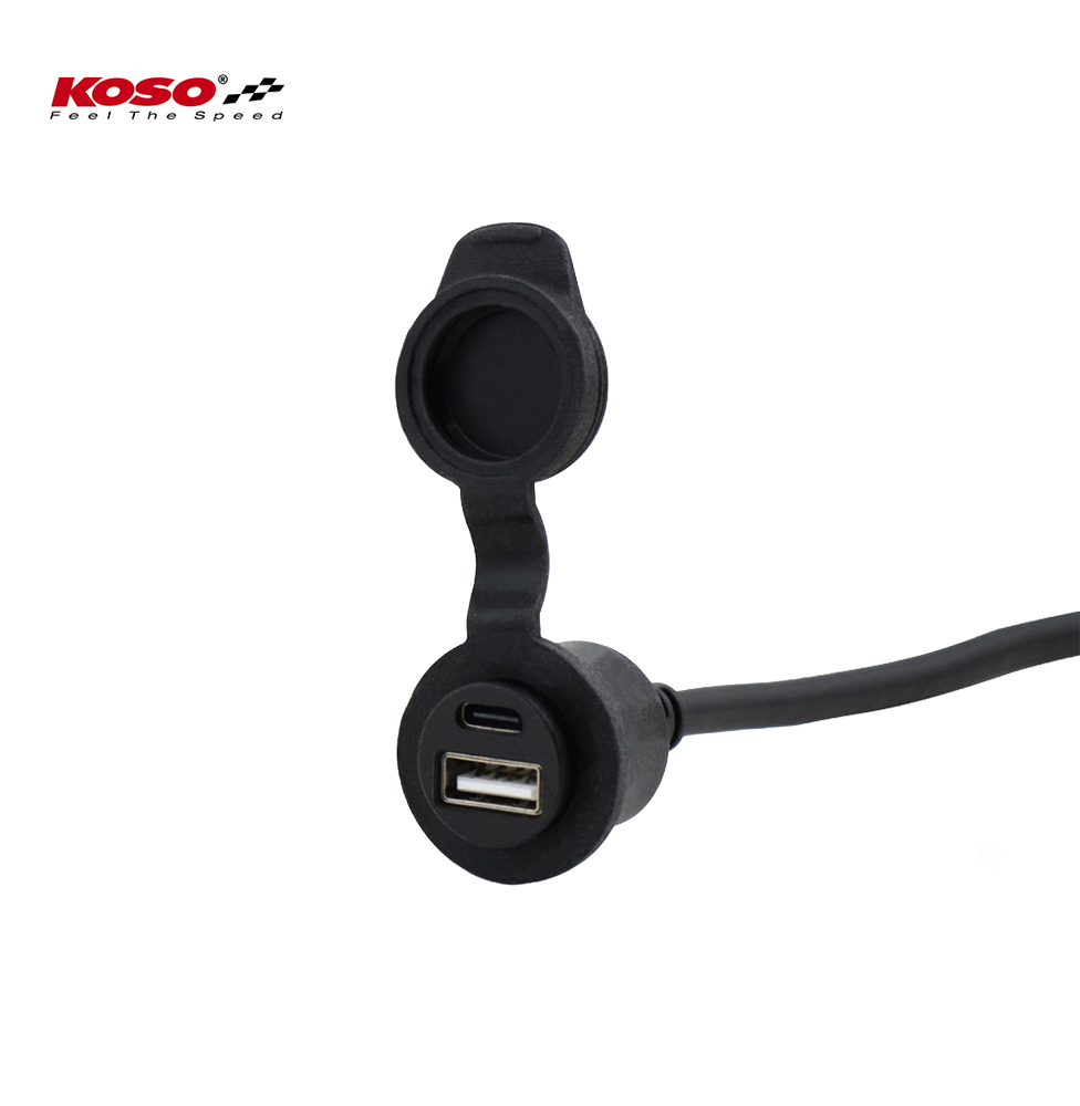 USB-Doppelladebuchse | Typ-C & Typ-A Adapter (Dual Quick Charge Funktion)