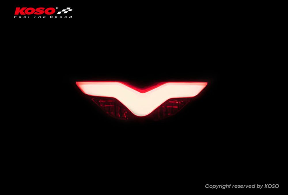 KOSO LED taillight GT-03 (red glass) with brake light E-tested