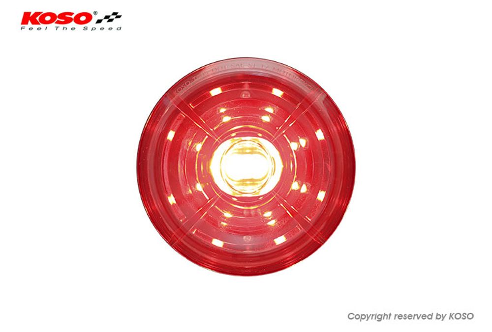 High-Power LED Rücklicht SOLAR (rotes Glas)