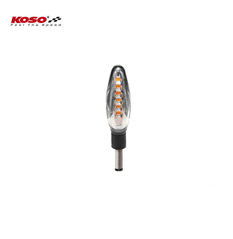 KOSO LED Blinker Sonic mit Frontlicht, schwarz matt E-geprüft