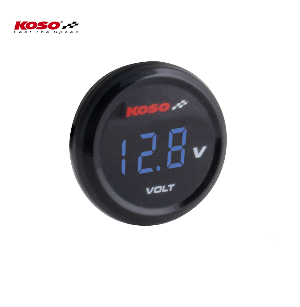 Koso Coin Voltmeter blaue Anzeige