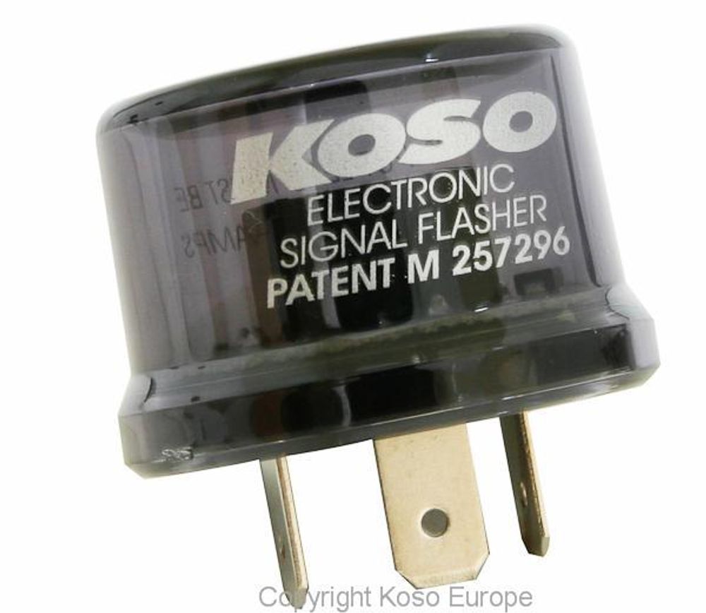 Blinkerrelais KOSO Digital, 12V, Stecker mit 3 Pins, inkl. Adapter, ohne akustisches Signal